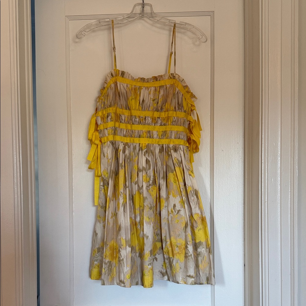 Antonio Melani Floral Yellow Mini Dress